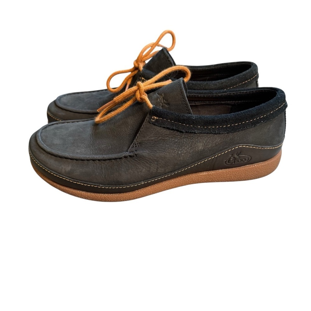 Chaco Womens Size 8 Black Leather Pineland Moccasin Casual Lace Up Shoes S1
